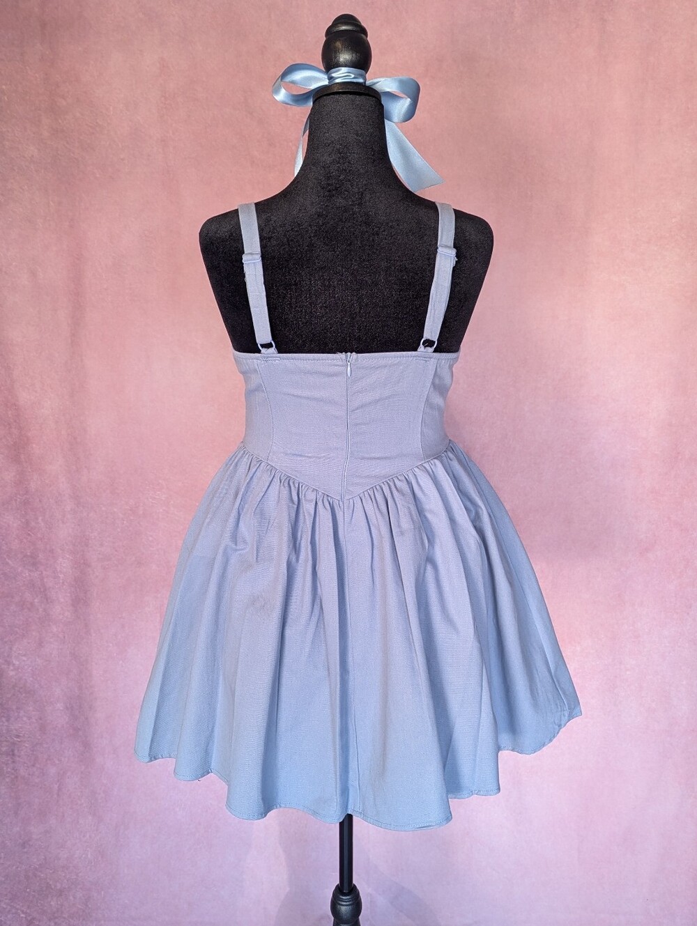 SHEIN Chic Blue Sleeveless Fit and Flare Dress - Picture 3 of 6